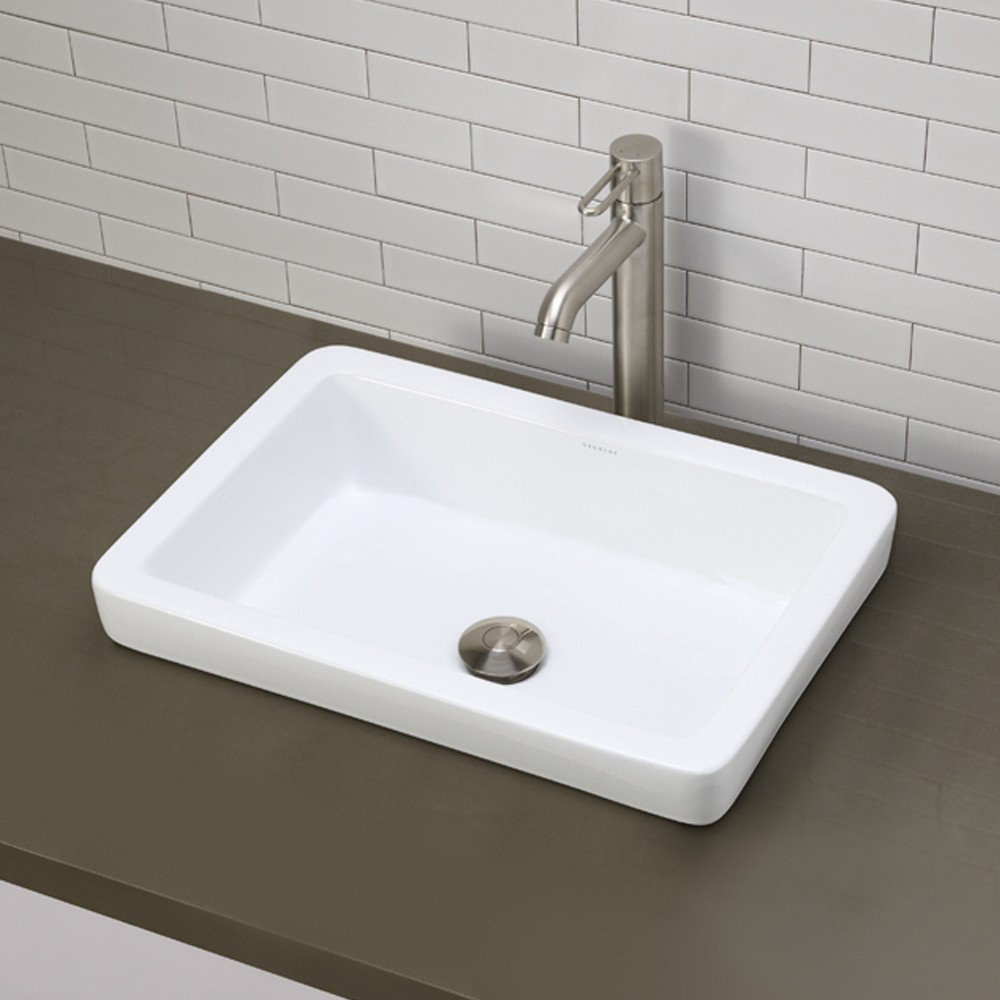 DECOLAV Classically Redefined Semi Rectangular Vessel Bathroom Sink